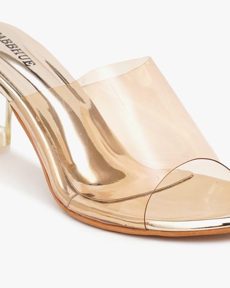 Gold discount block heels