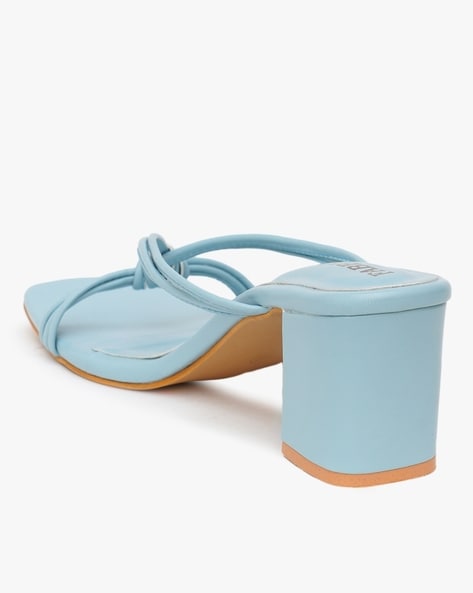 Buy Sky Blue Heeled Sandals for Women by Fabbhue Online Ajio