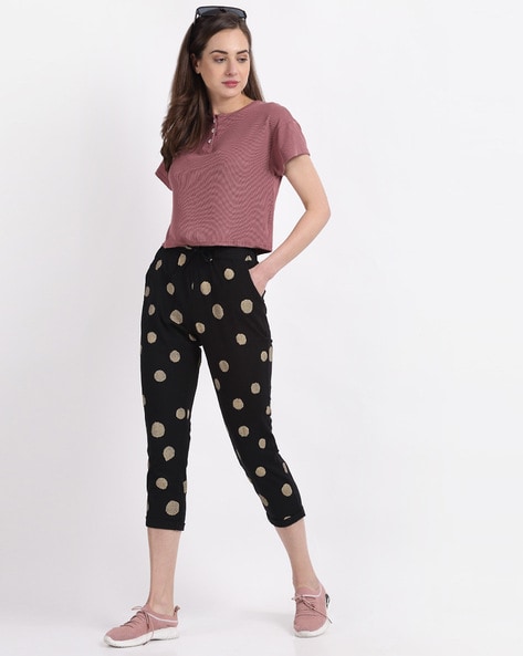 polka dot ankle pants