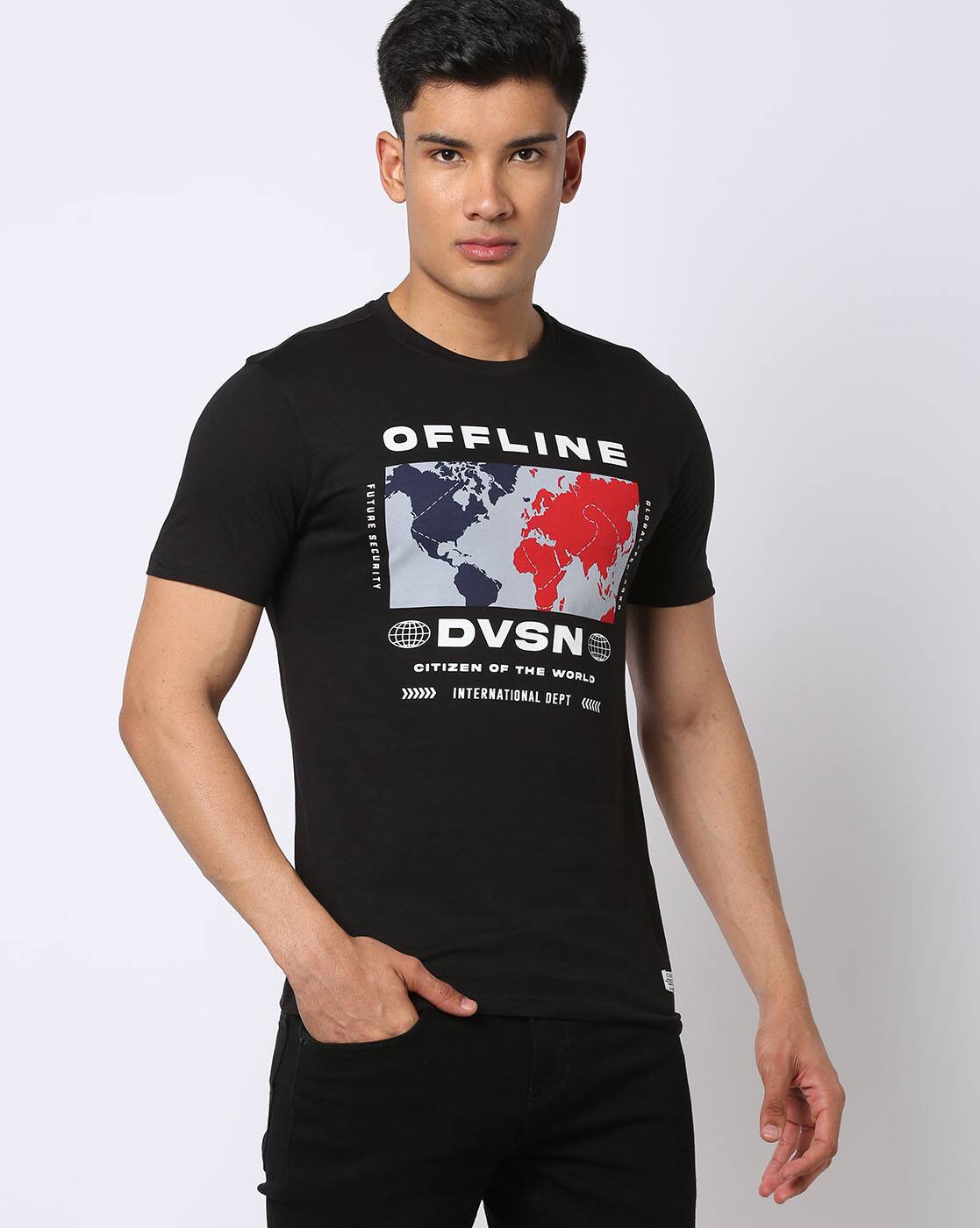 Buy Black Tshirts for Men by DNMX Online | Ajio.com