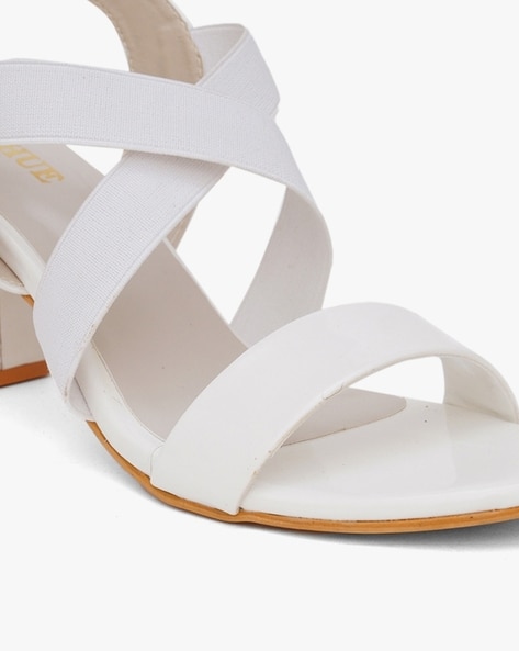 Buy White Heeled Sandals for Women by Fabbhue Online