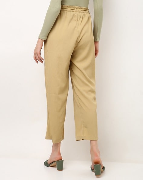 Beige High Rise Culotte Pants Online Shopping