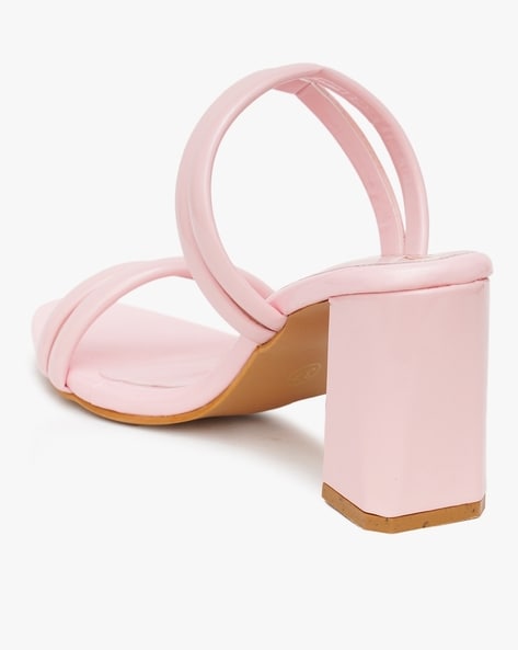 Nude pink 2025 block heels