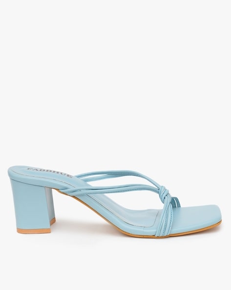 Blue square toe discount sandals