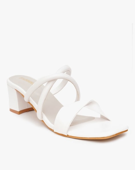 Serene Slip on Heels- White | Impoze Style™
