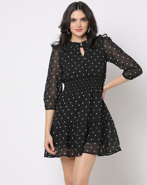 Black shop frock top