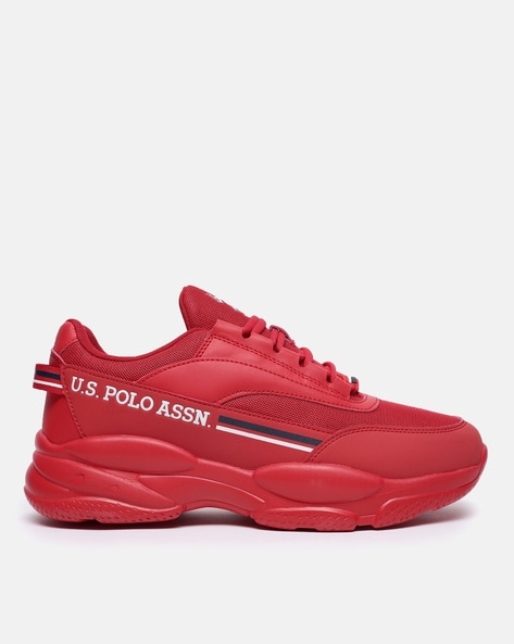 Polo Ralph Lauren Mens Solomon Ski-Patch Red Canvas Sneakers 9.5 D  Affordable Designer Brands | Affordable Designer Brands