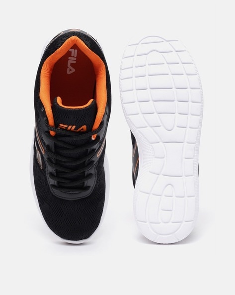 Fila black and orange on sale shoes