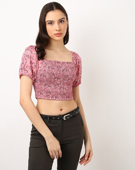 Women's Floral Cropped Tops