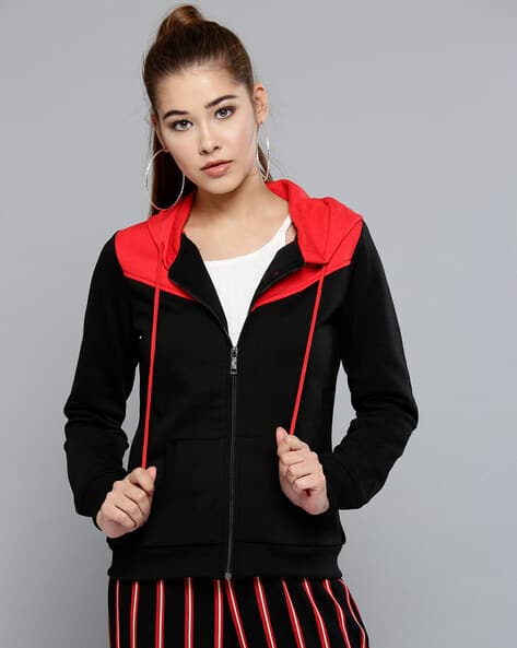 Colorblock Zip-Front Hoodie