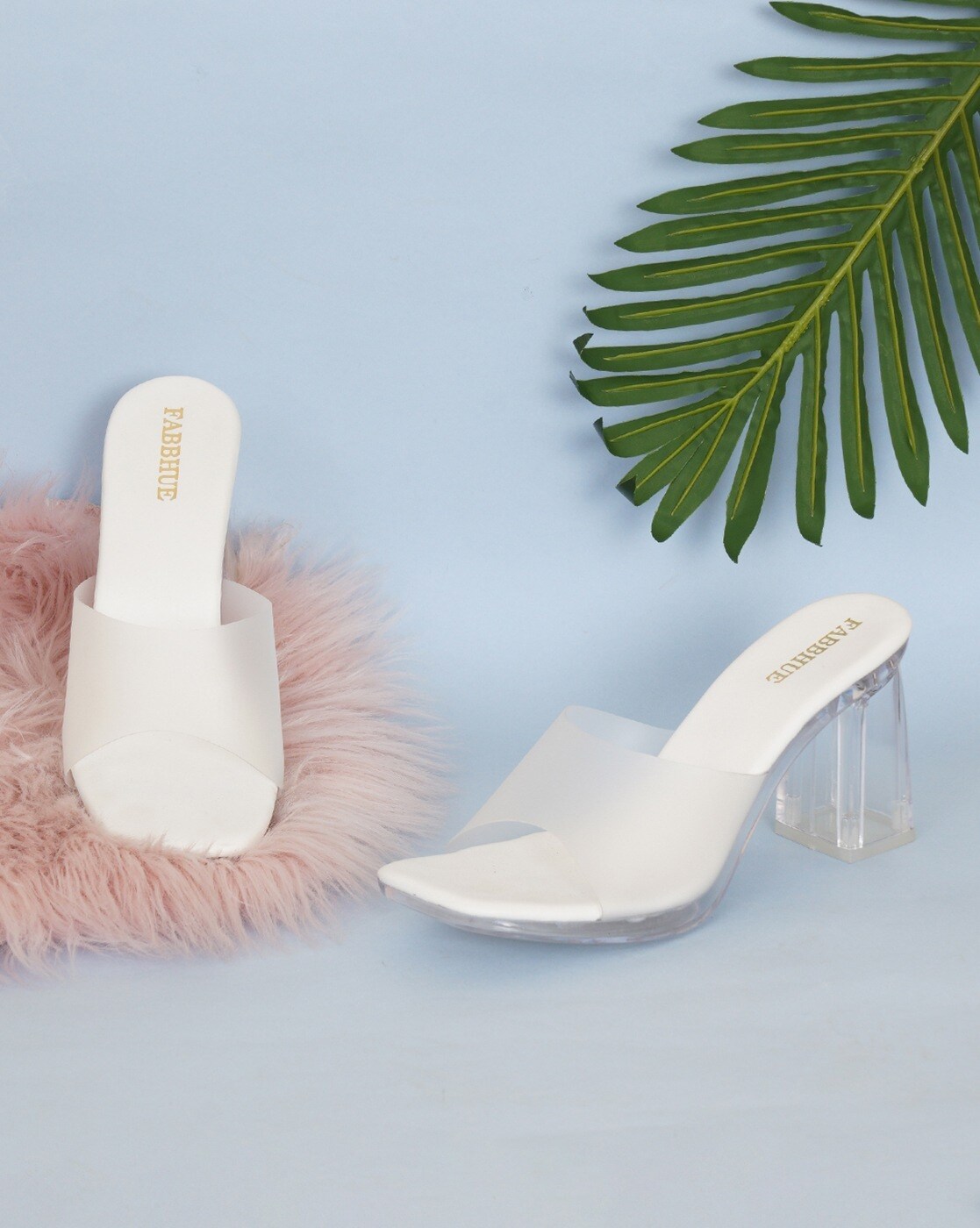 Buy White Heeled Sandals for Women by Fabbhue Online