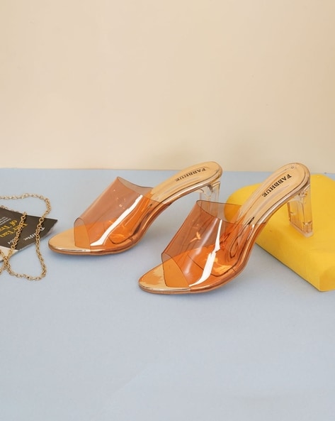 Clear and outlet orange heels