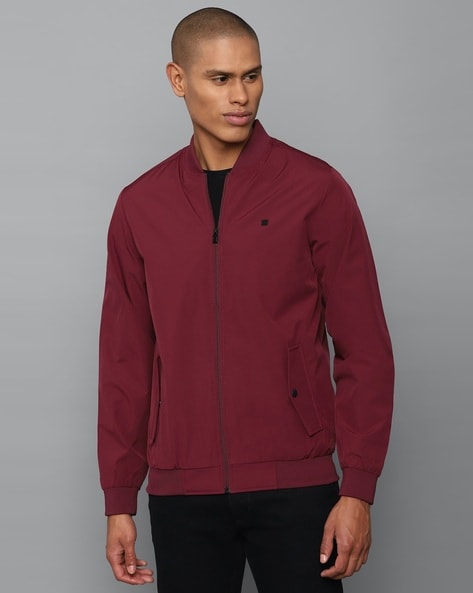 Buy Men Maroon Solid Full Sleeves Leisure Sport Jacket Online - 434345 | Allen  Solly