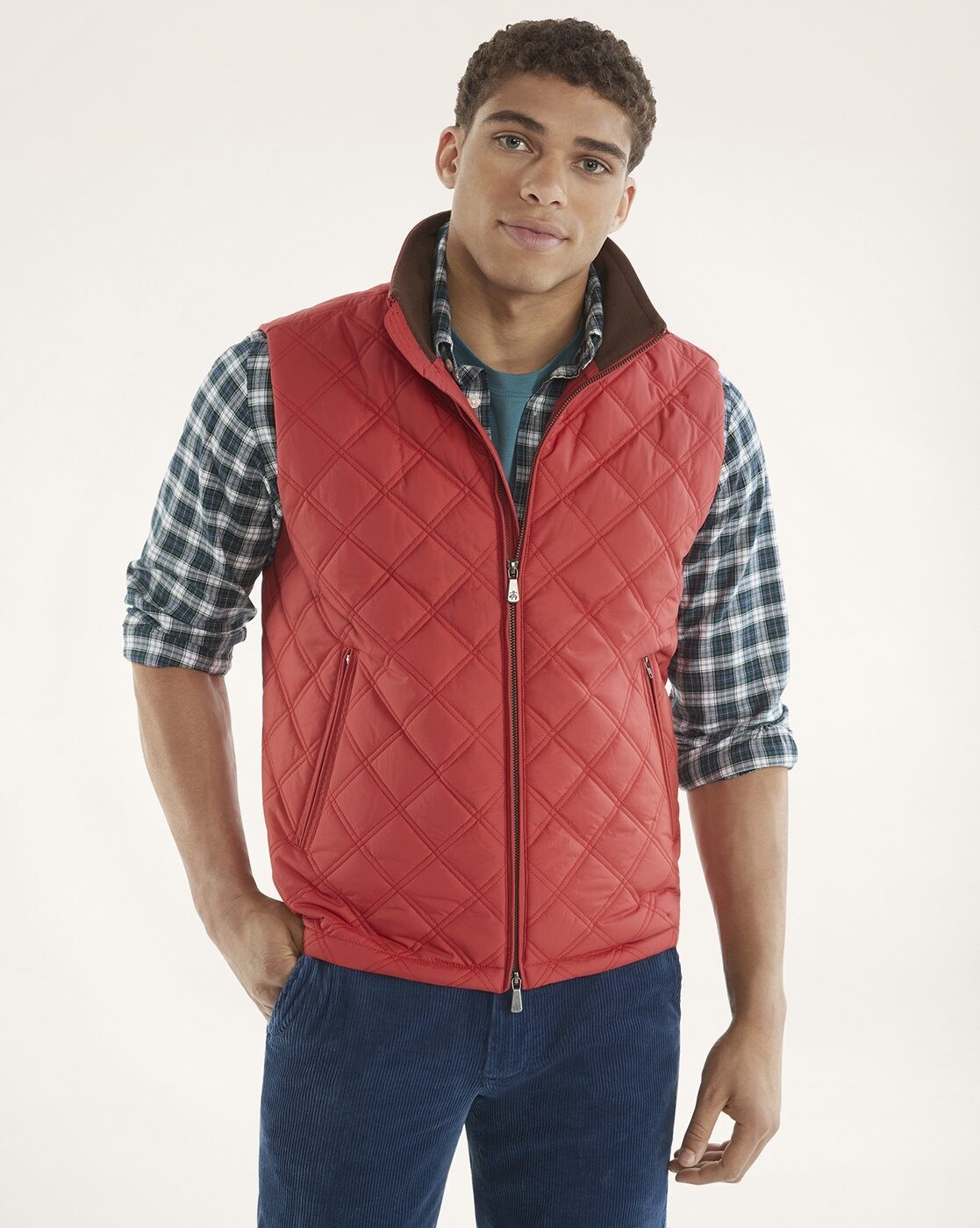 diamond quilted vest men