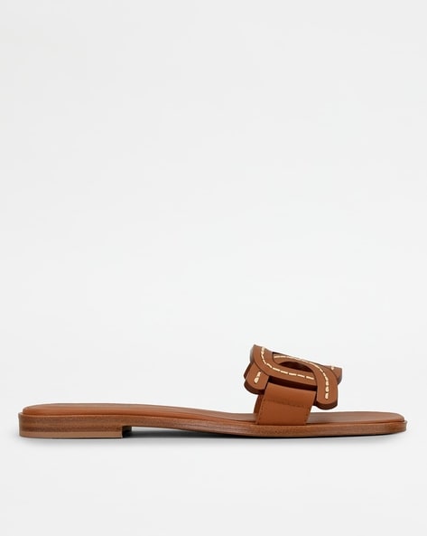 Tod's Kate women's leather sandal Black-Leather | Caposerio.com