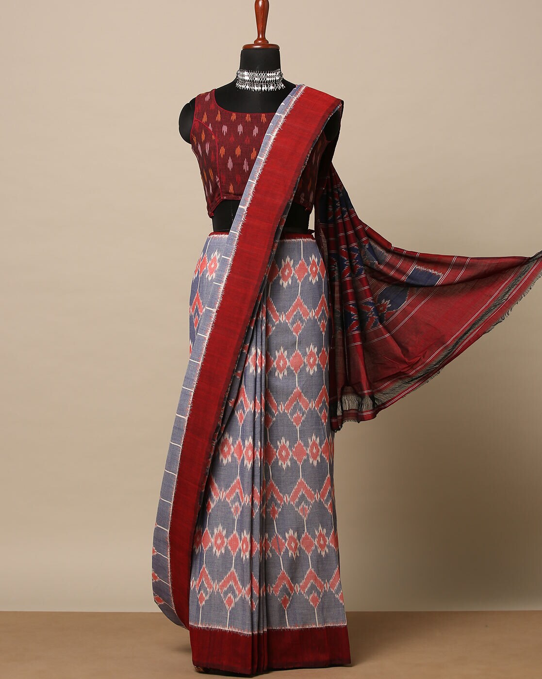 Buy Maroon Sarees for Women by AHALYAA Online | Ajio.com