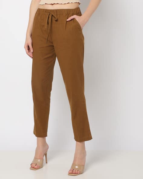 Buy Brown Trousers u0026 Pants for Women by FREEHAND Online | Ajio.com