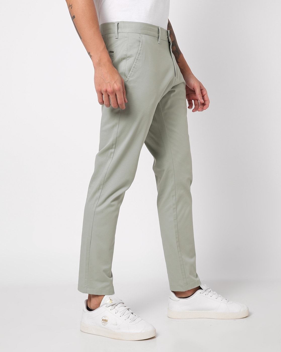 Buy Stone Trousers & Pants for Men by NETPLAY Online | Ajio.com