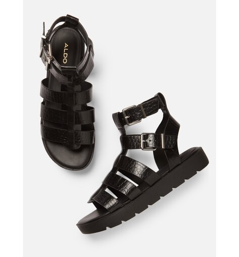 Aldo black gladiator sandals online