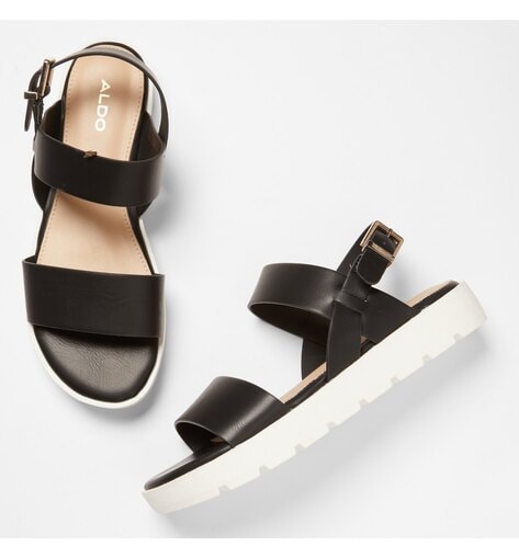 Buy Black Flat Sandals for Women by Aldo Online Ajio