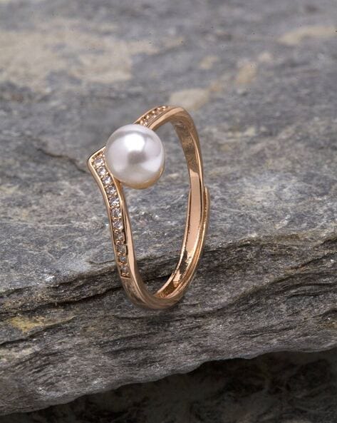 Pure Pearl Halo Silver Ring For Women