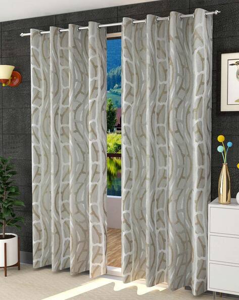 Set of Woven Eyelet Door Curtains