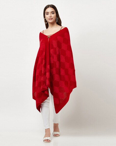 Geometric Print Wool Knitted Shawl Price in India