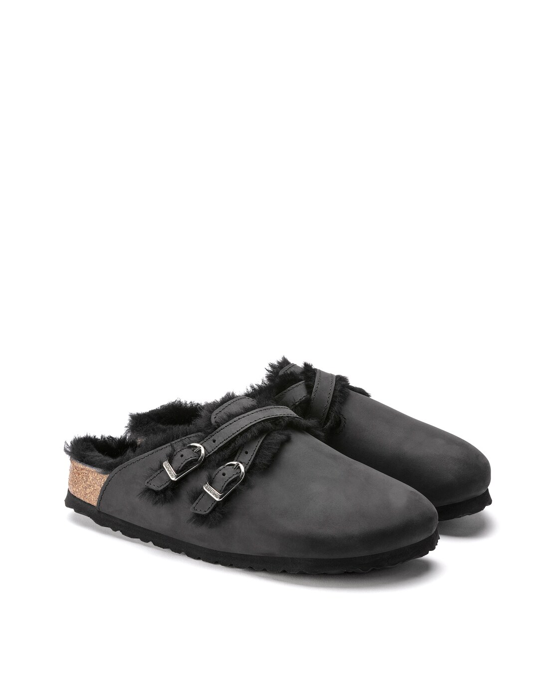 black fur lined birkenstocks