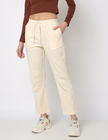 Buy Cream Trousers  Pants for Women by FREEHAND Online  Ajiocom