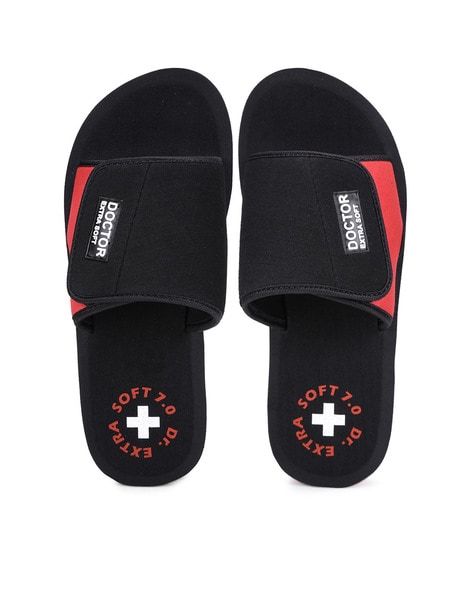 Mens extra best sale wide velcro slippers