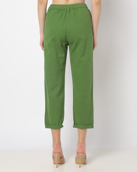 Buy Forest Green Trousers & Pants for Women by FREEHAND Online | Ajio.com