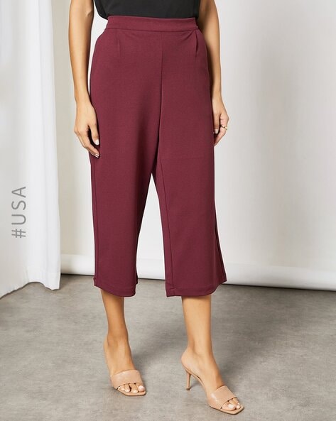 High-Rise Pleat-Front Culottes