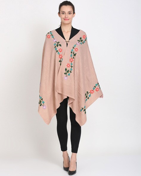 Floral Print Wool Knitted Shawl Price in India