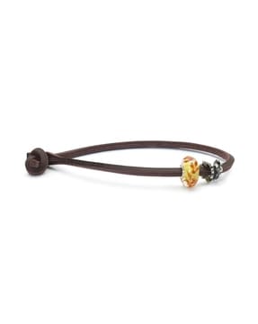 Trollbeads Vintage Leather Bracelet For Women (Metallic, FS)