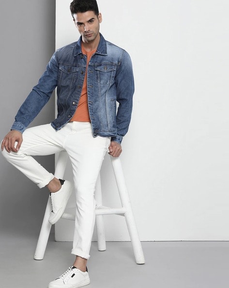 Distressed Built-In Tough Jean Jacket | Old Navy