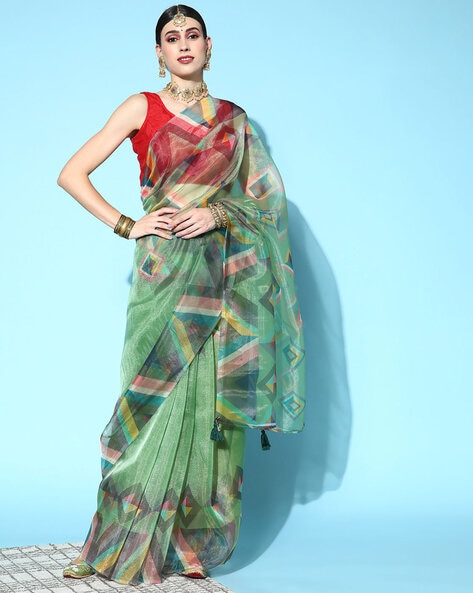 ALAGINI Women's LIGHTCREAM cotton linen saree Heavy Embroidery Linen  regular function saree Saree With Blouse Piece : Amazon.in: Fashion