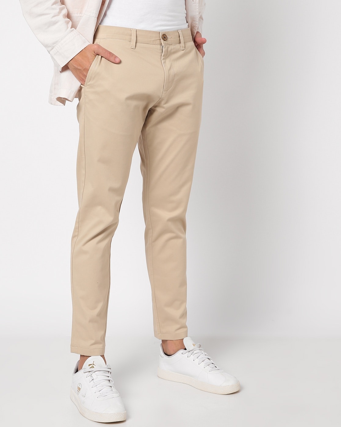 Buy Esprit women regular fit textured chino pants khaki Online | Brands For  Less