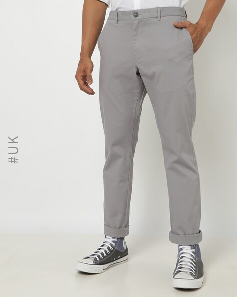 Slim Fit Sky Marl Trousers | Buy Online at Moss