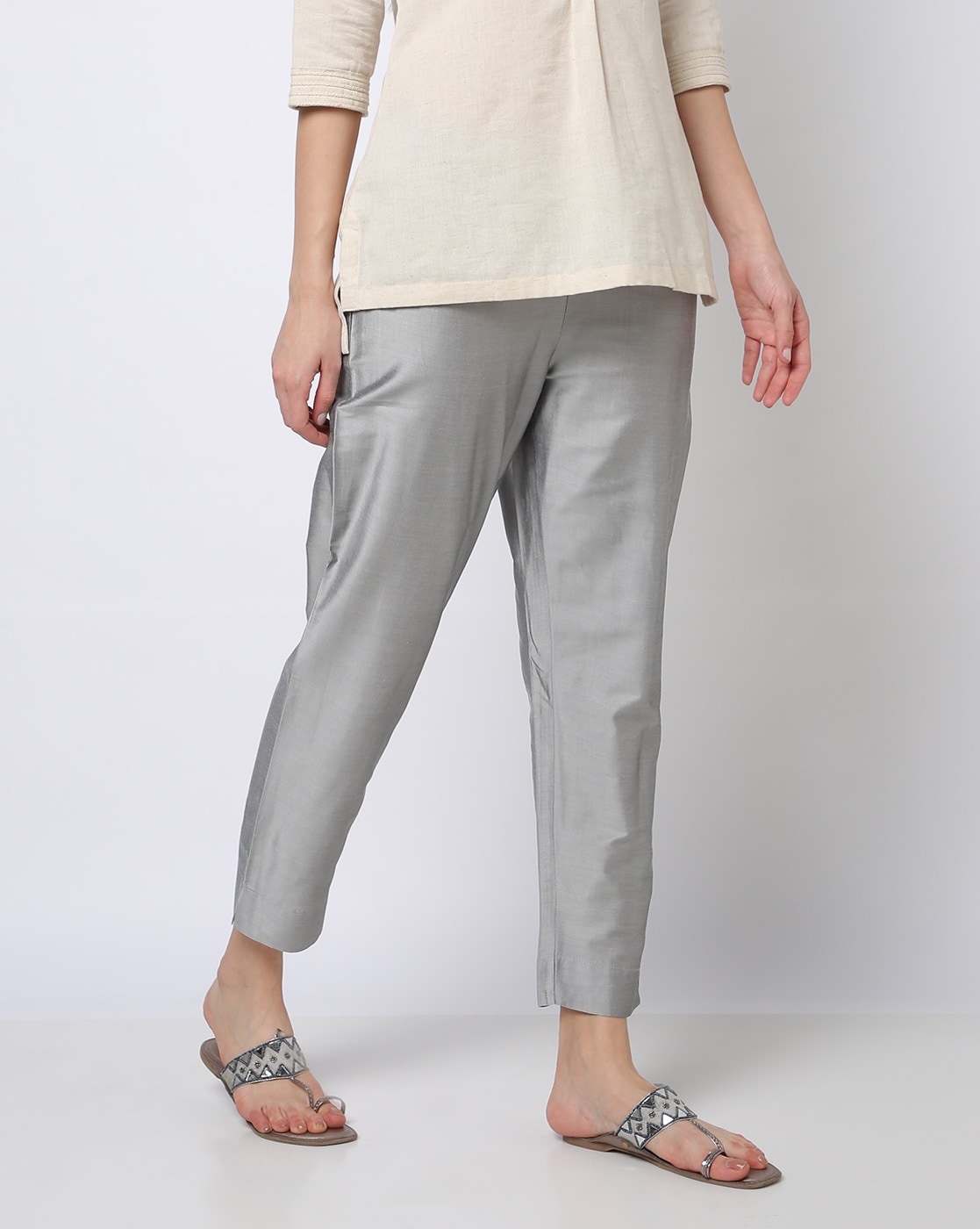 Buy ZRI Textured Pants with Elasticated Waist at Redfynd