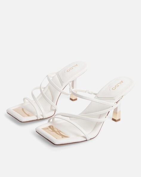 aldo white heel sandals