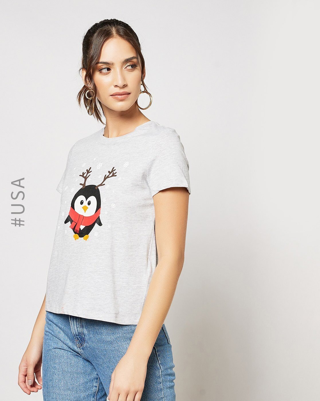 Women's shirt with penguin print