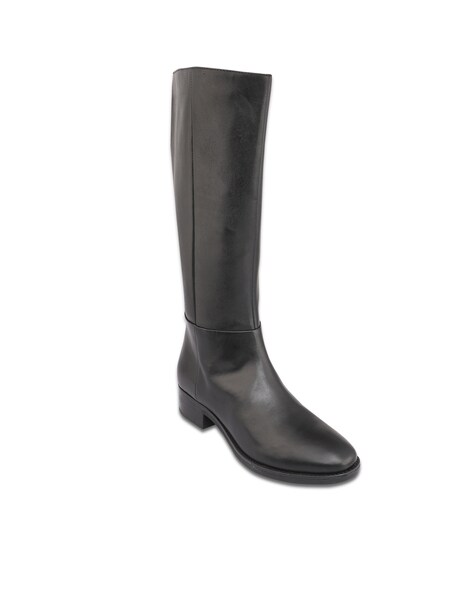 Buy GEOX D Felicity Women Leather Knee Length Boots Black Color