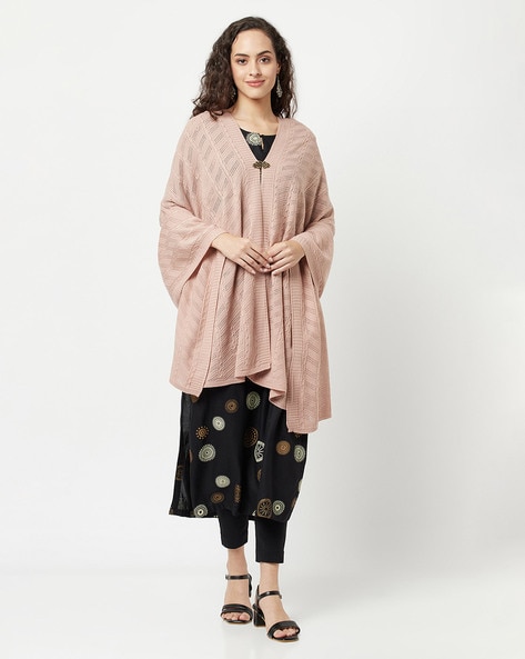 Wool Knitted Poncho Shawl Price in India