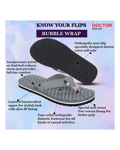 Buy Grey Flip Flop u0026 Slippers for Men by Doctor Extra Soft Online | Ajio.com