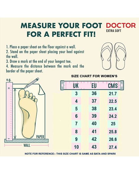 doctor extra soft slippers size chart