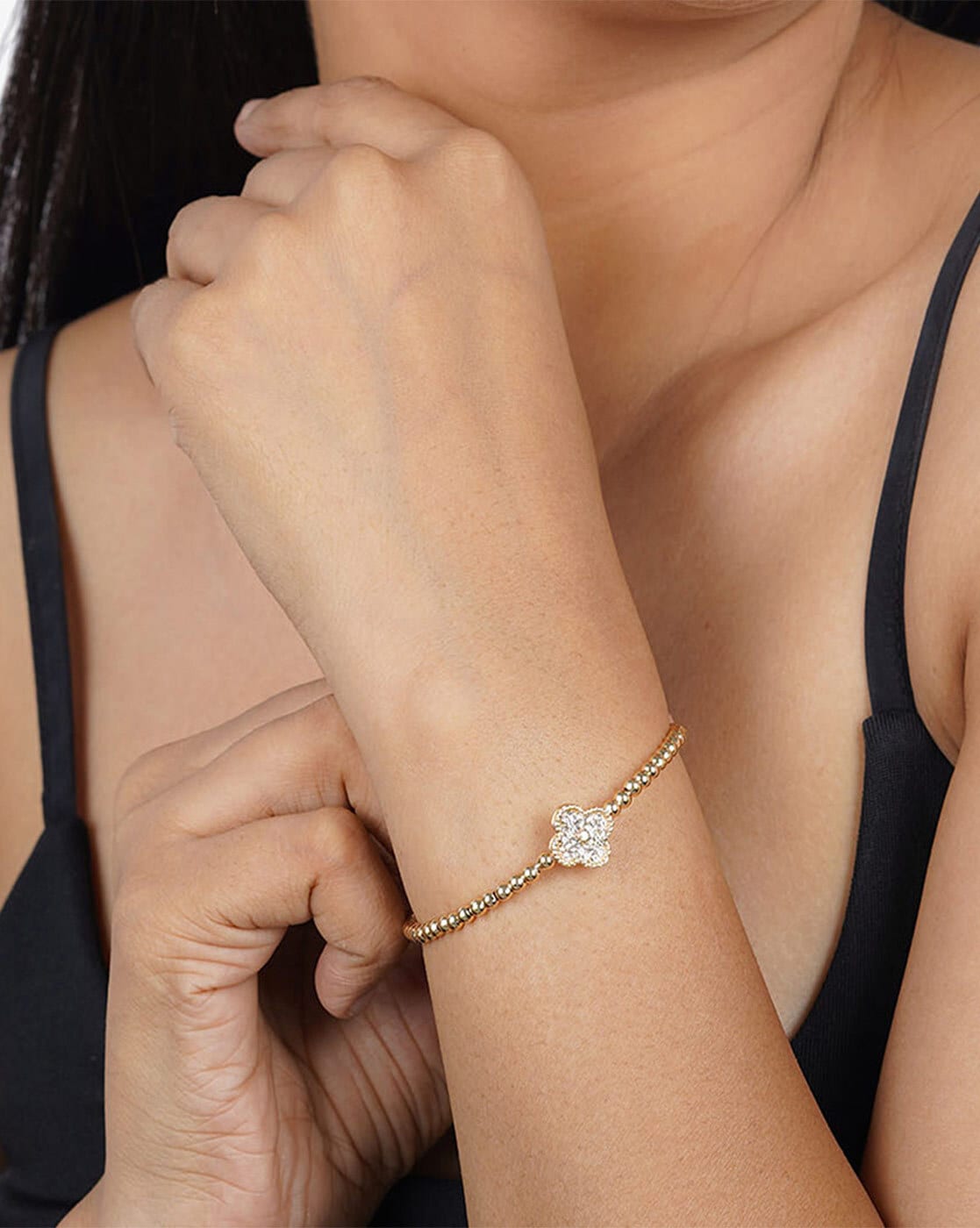 Ferosh Heart Charm Bracelet For Women (Gold-toned, OS)