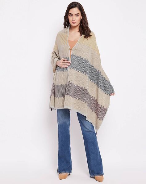 Chevron Print Wool Knitted Shawl Price in India