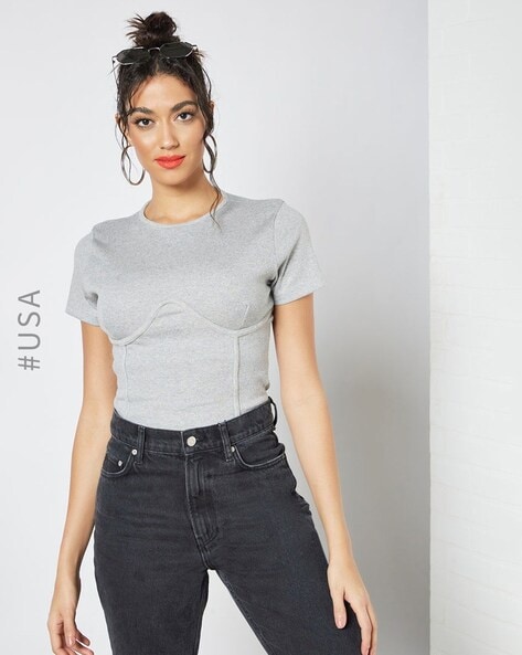 Grey Tops for Women by Wknd Online | Ajio.com