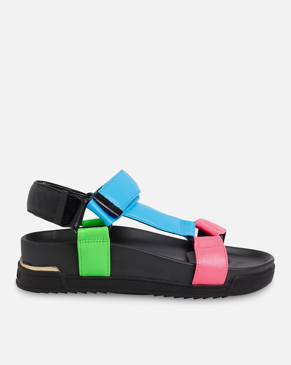Siemna Black Slide Sandals w/ Velcro Straps | La petite garçonne