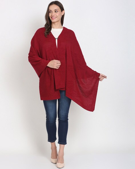 Wool Knitted Poncho Shawl Price in India